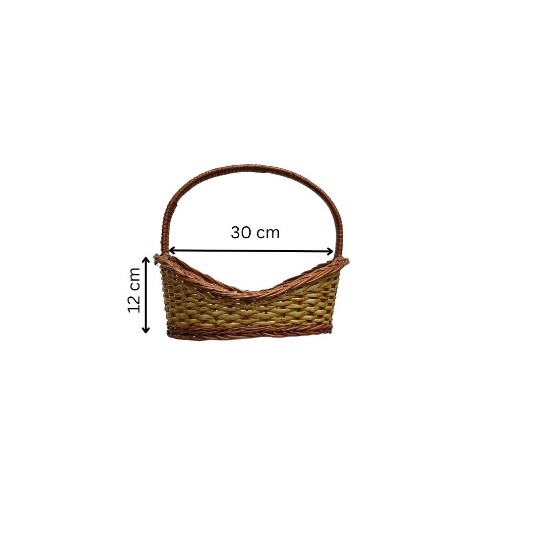 Cane Boat Basket with Handle - 30 cm