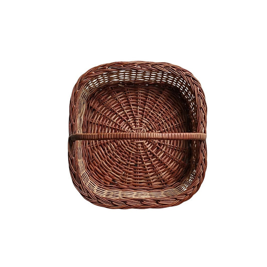 Cane Square Basket with Handle - 38 cm
