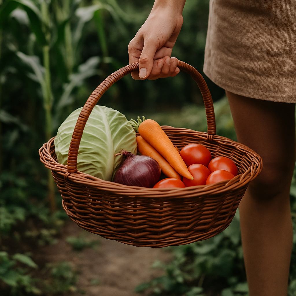 Cane Square Basket with Handle - 40 cm