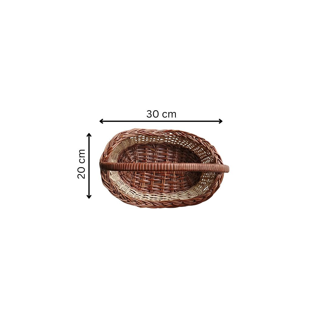 Cane Boat Basket with Handle - 30 cm