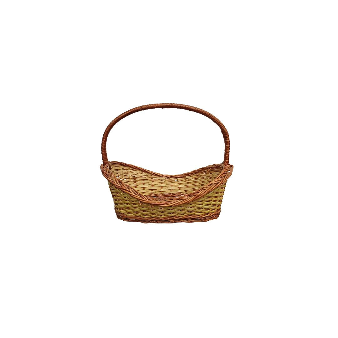 Cane Boat Basket with Handle - 30 cm