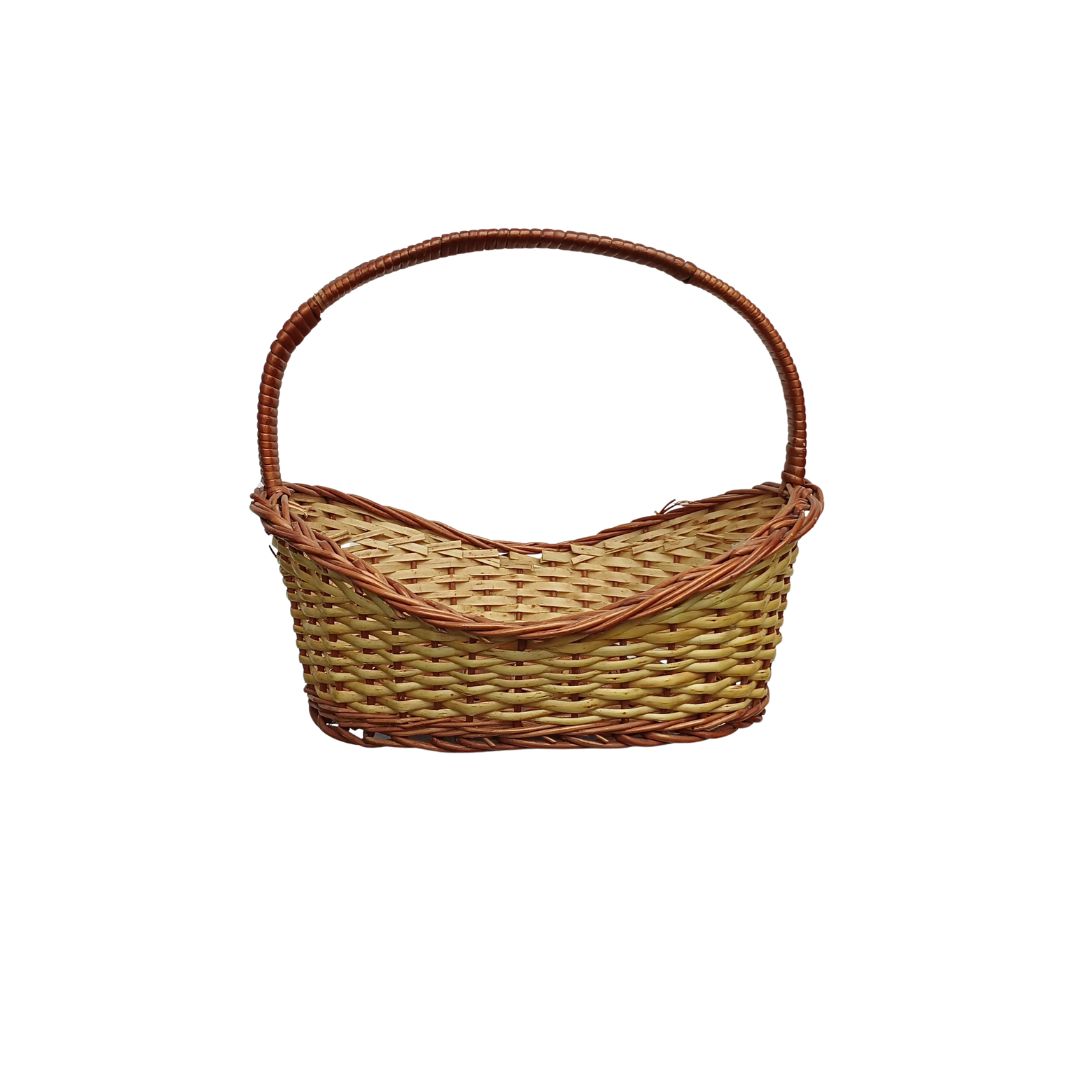 Cane Boat Basket with Handle - 34 cm