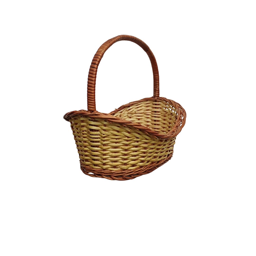 Cane Boat Basket with Handle - 34 cm