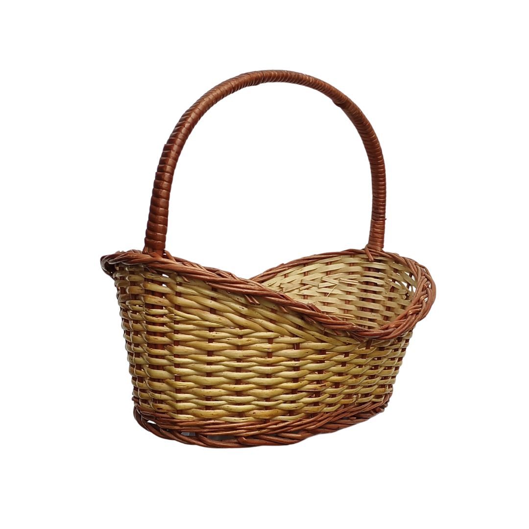 Cane Boat Basket with Handle - 38 cm