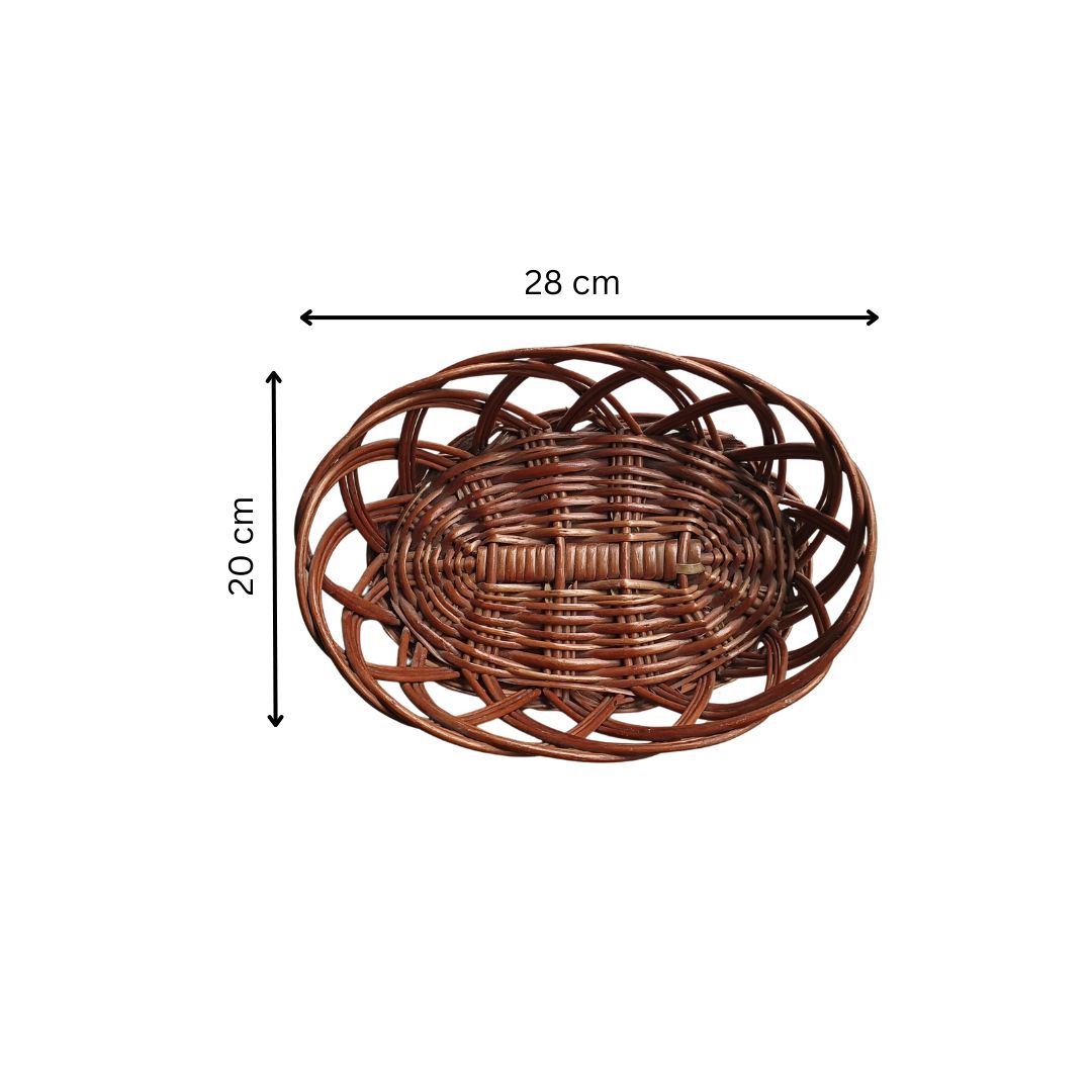 Cane Jally Oval Basket - 28 cm X 20 cm