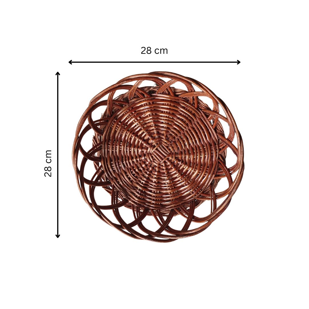 Cane Jally Round Basket - 28 cm