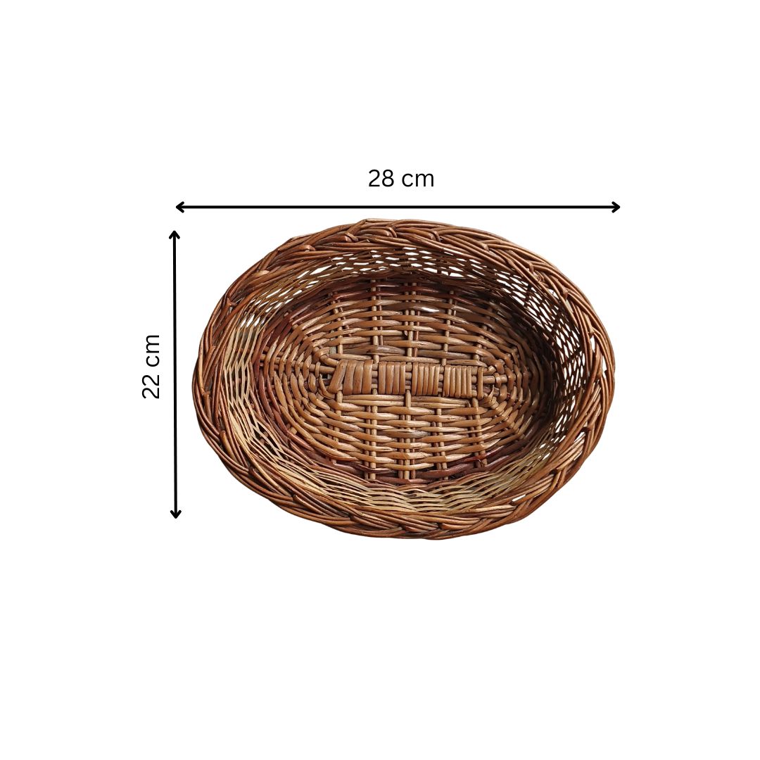 Cane Oval Basket - 28 cm X 22 cm