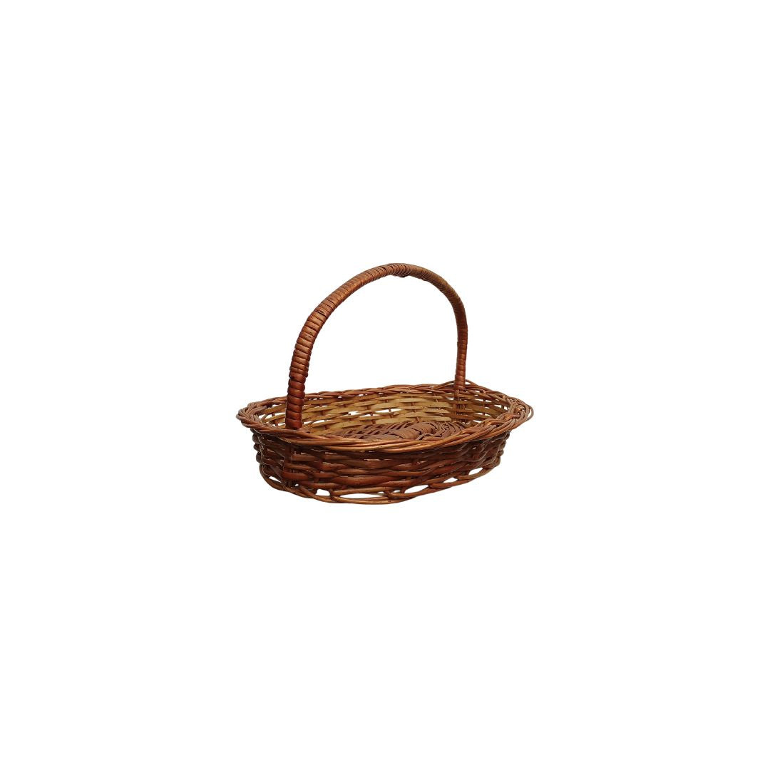 Cane Oval Basket with Handle - 32 cm X 24 cm