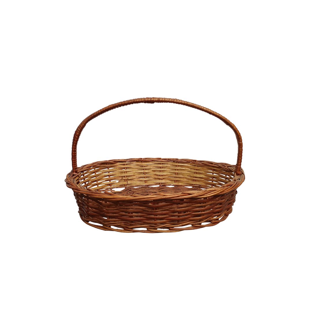 Cane Oval Basket with Handle - 36 cm X 26 cm