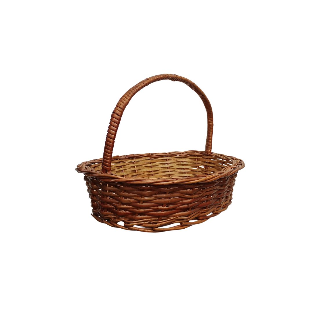 Cane Oval Basket with Handle - 36 cm X 26 cm