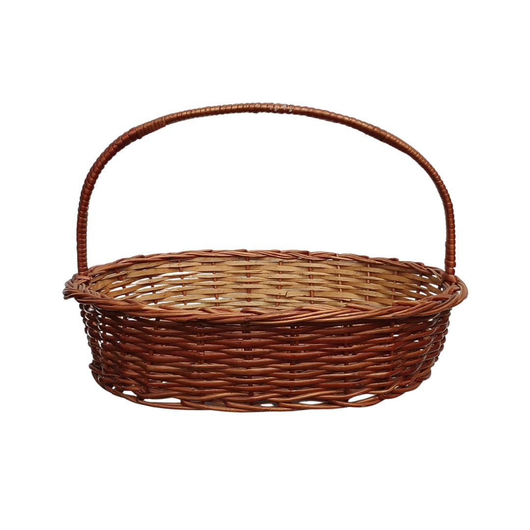 Cane Oval Basket with Handle - 40 cm X 28 cm