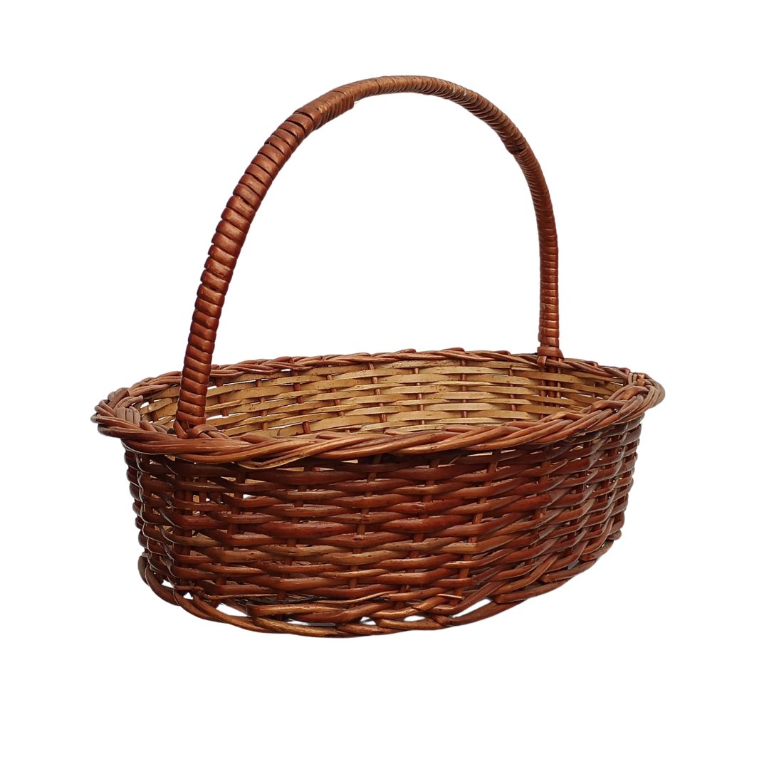 Cane Oval Basket with Handle - 40 cm X 28 cm