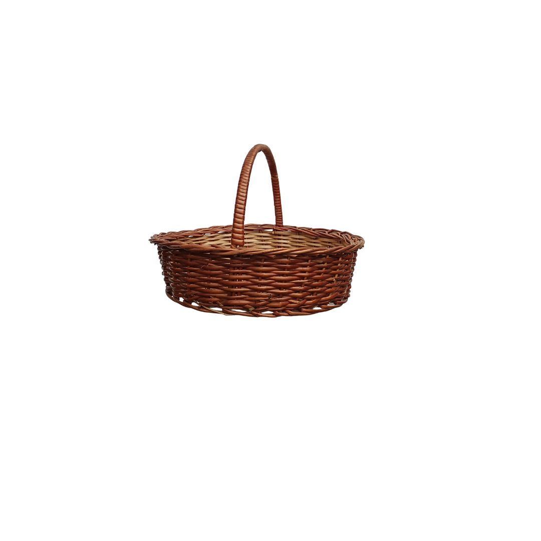 Cane Round Basket with Handle - 30 cm