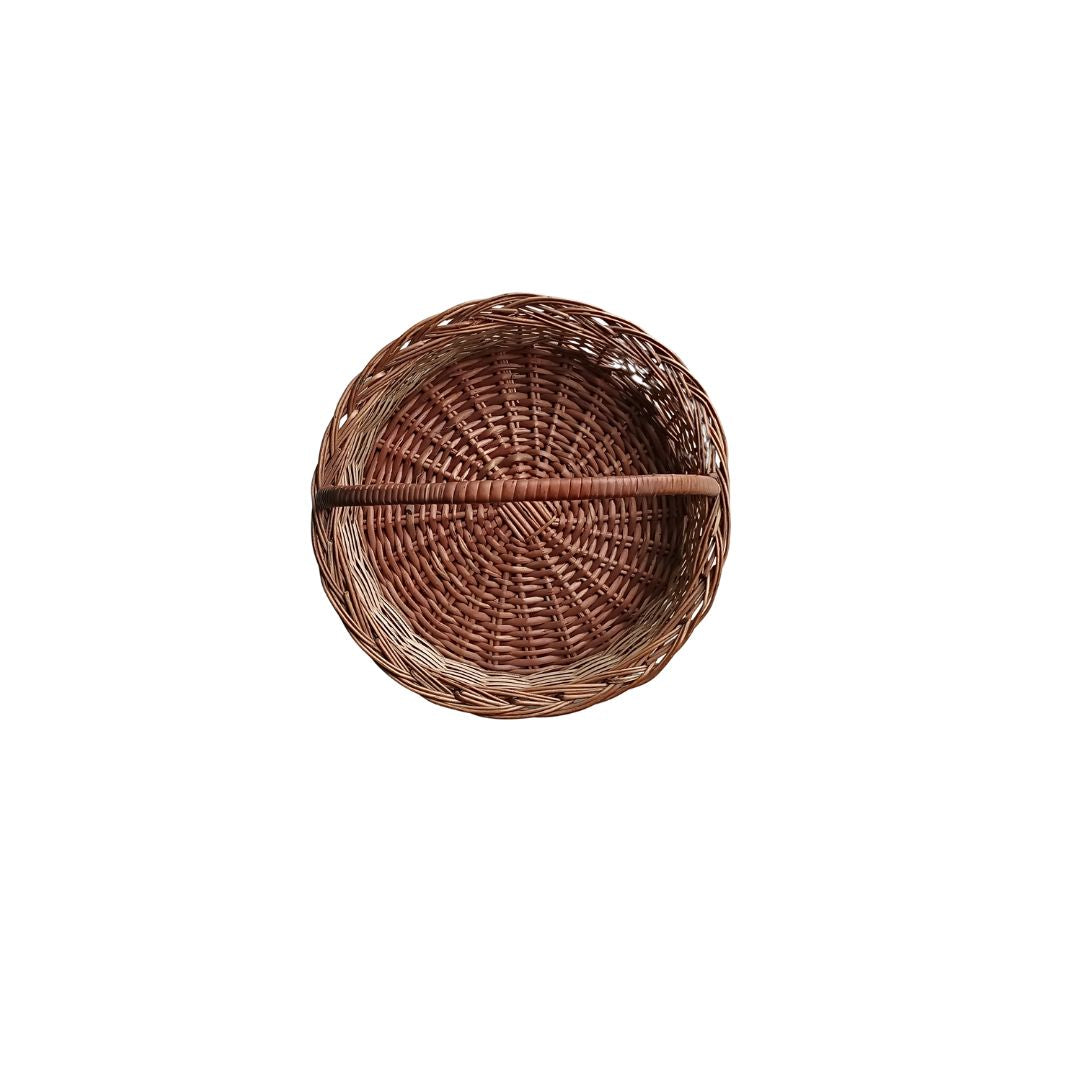 Cane Round Basket with Handle - 30 cm