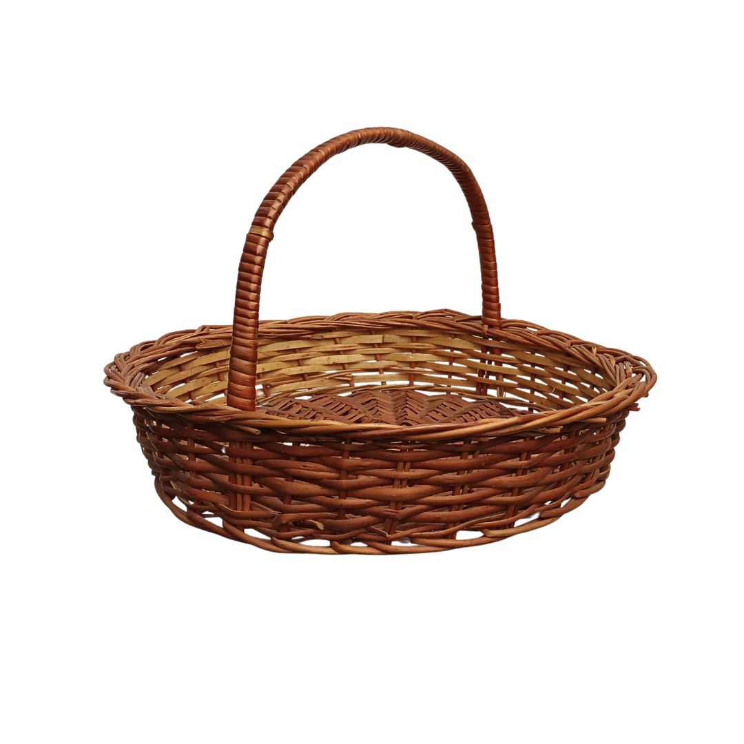 Cane Round Basket with Handle - 36 cm