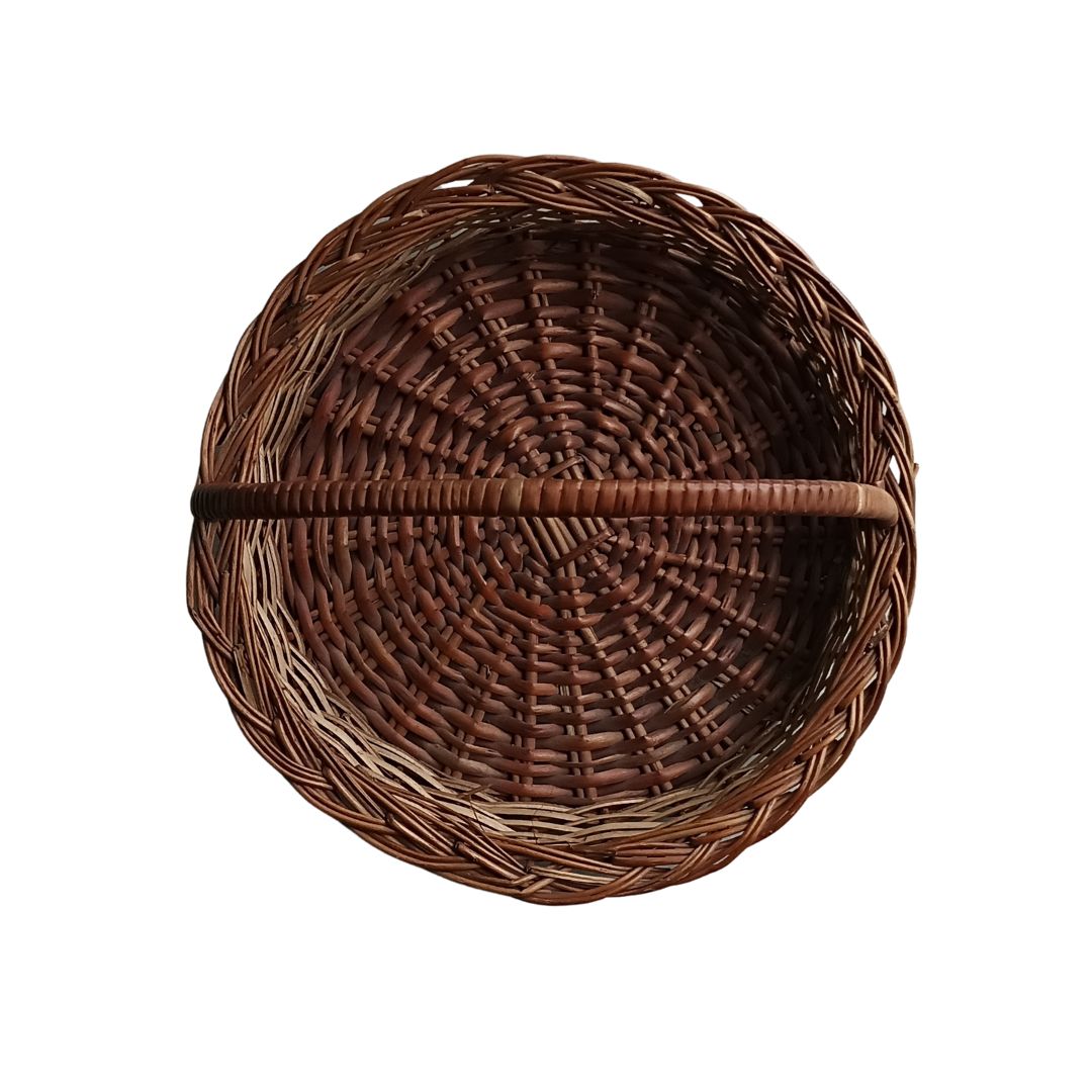 Cane Round Basket with Handle - 36 cm