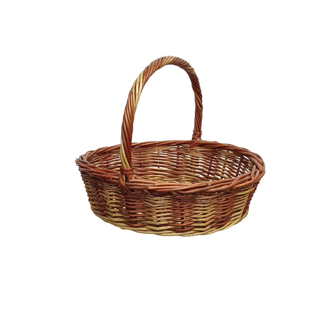 Cane Round Fine Basket with Handle - 32 cm
