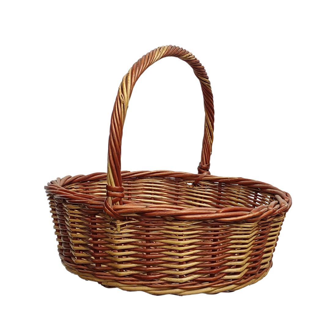 Cane Round Fine Basket with Handle - 36 cm