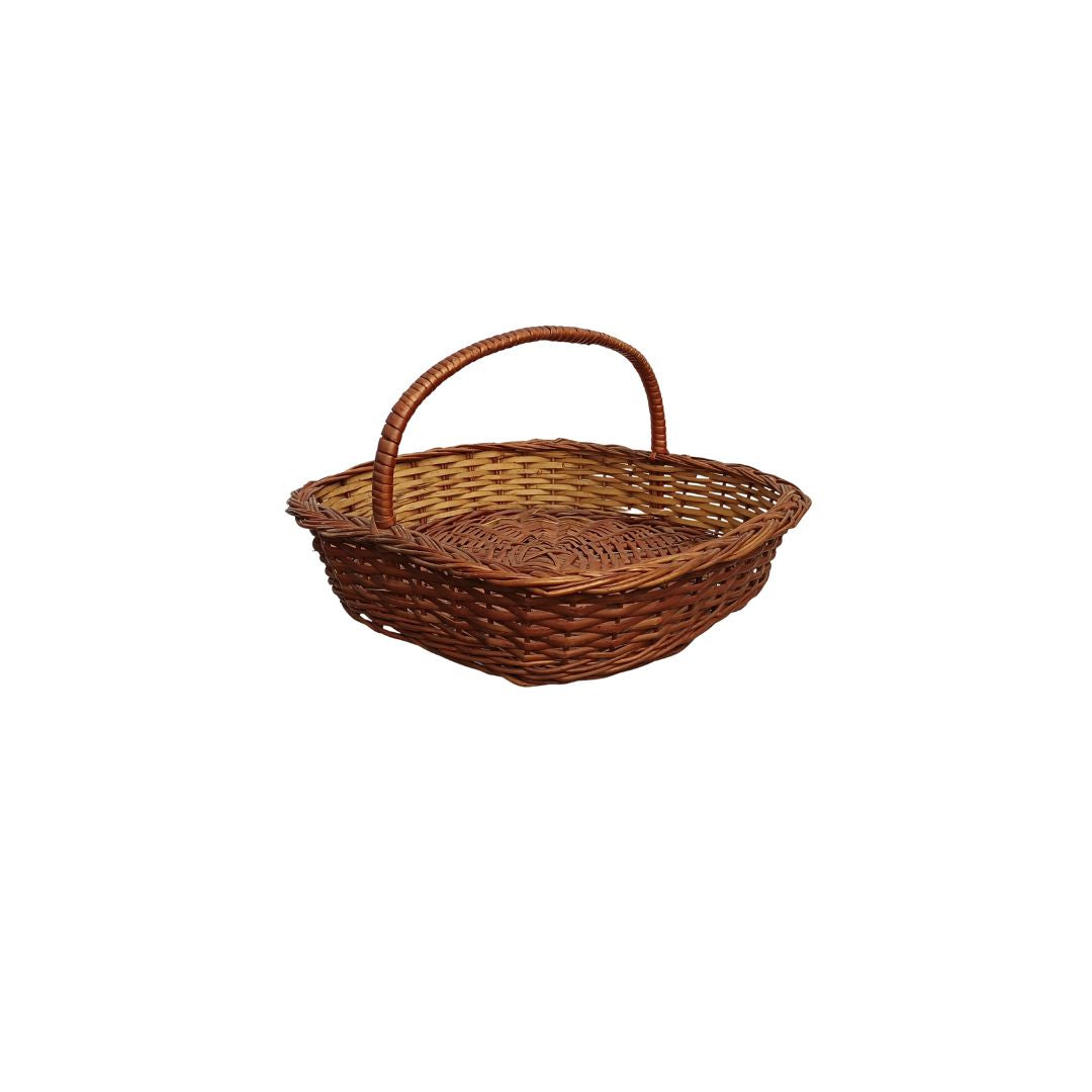 Cane Square Basket with Handle - 34 cm