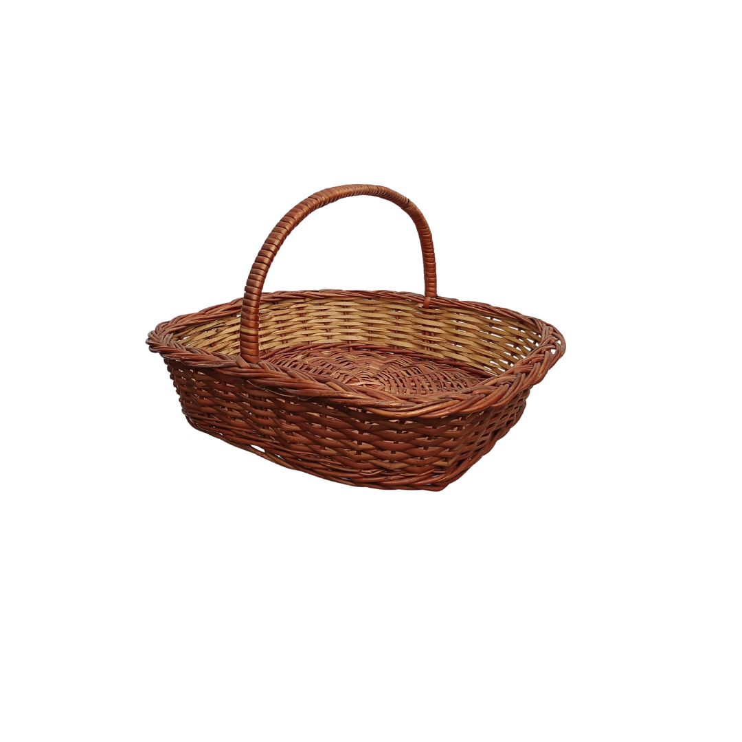 Cane Square Basket with Handle - 38 cm