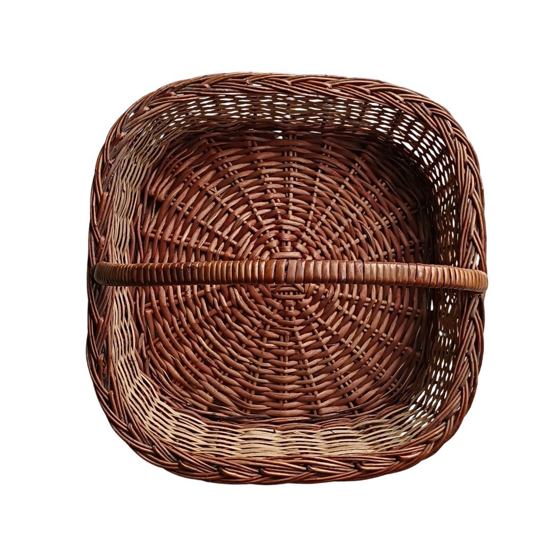 Cane Square Basket with Handle - 40 cm