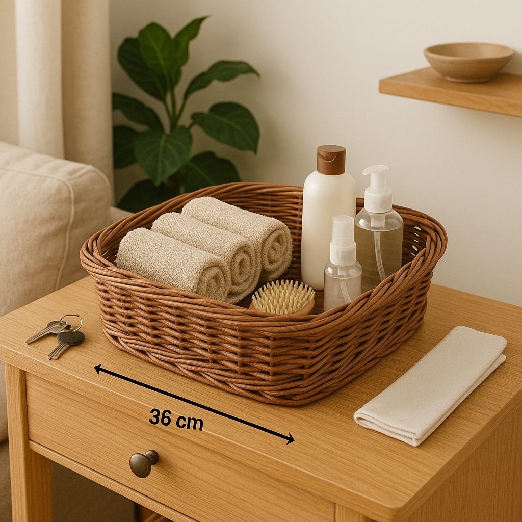 Cane Square Basket - 36 cm