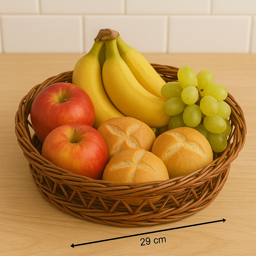 Cane Round Fence Basket - 29 cm