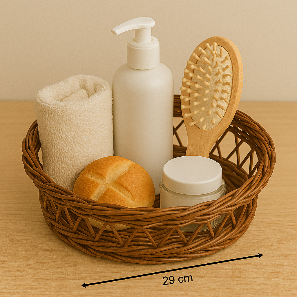 Cane Round Fence Basket - 29 cm