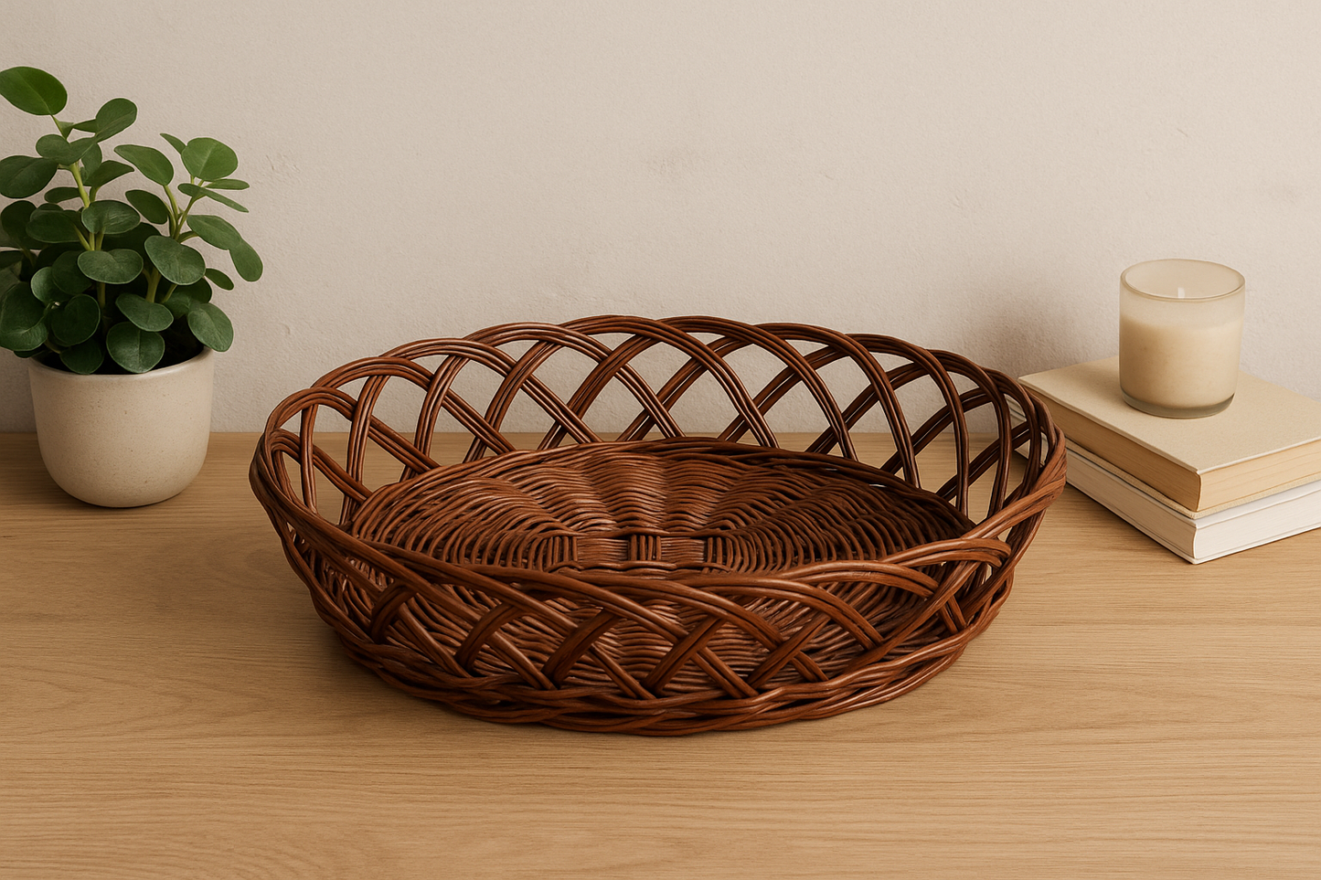 Cane Jally Oval Basket - 46 cm X 34 cm