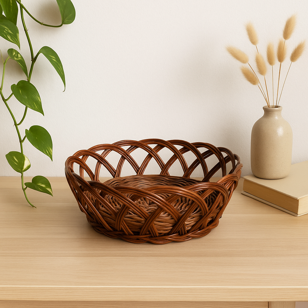 Cane Jally Oval Basket - 28 cm X 20 cm