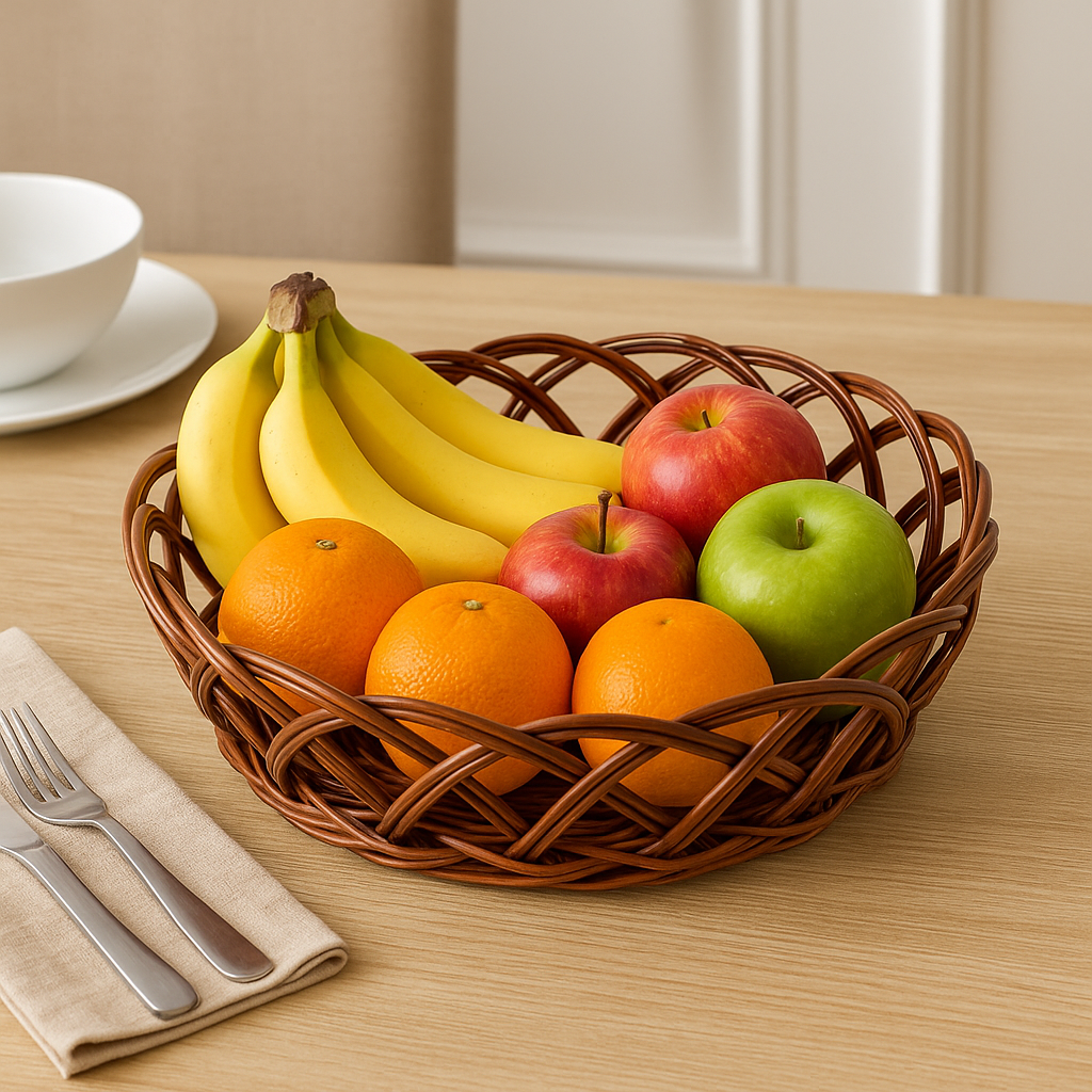 Cane Jally Round Basket - 28 cm