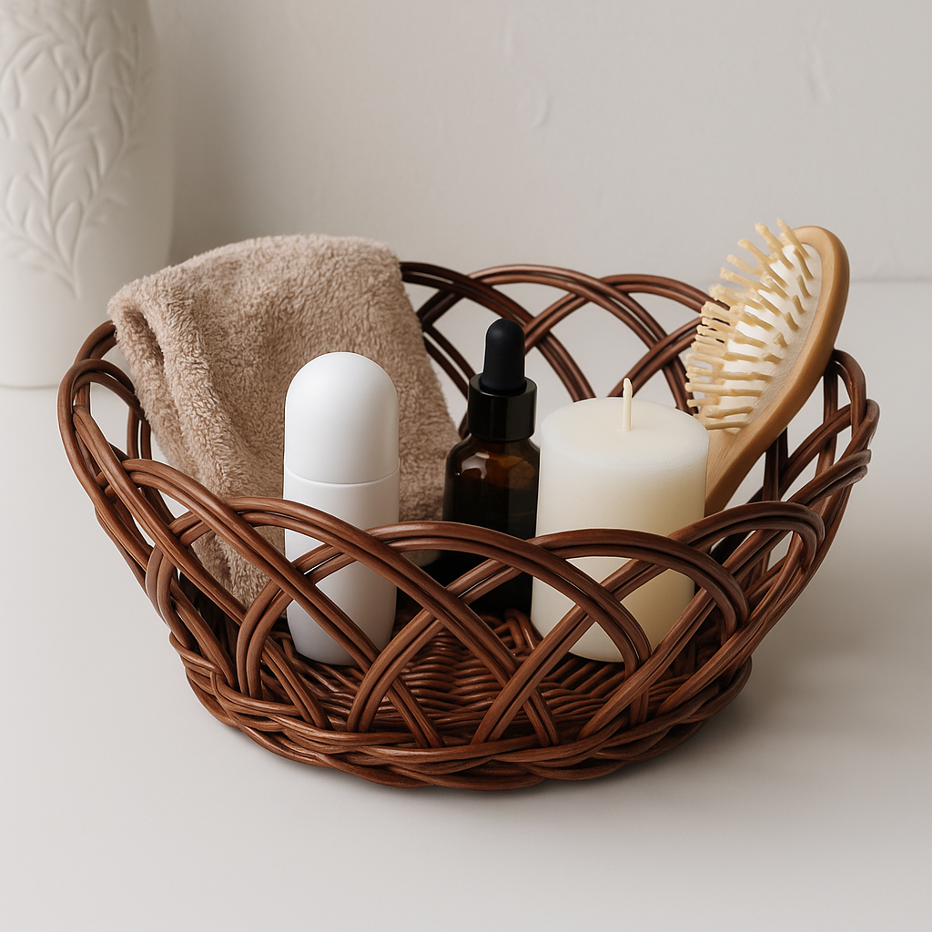 Cane Jally Round Basket - 28 cm