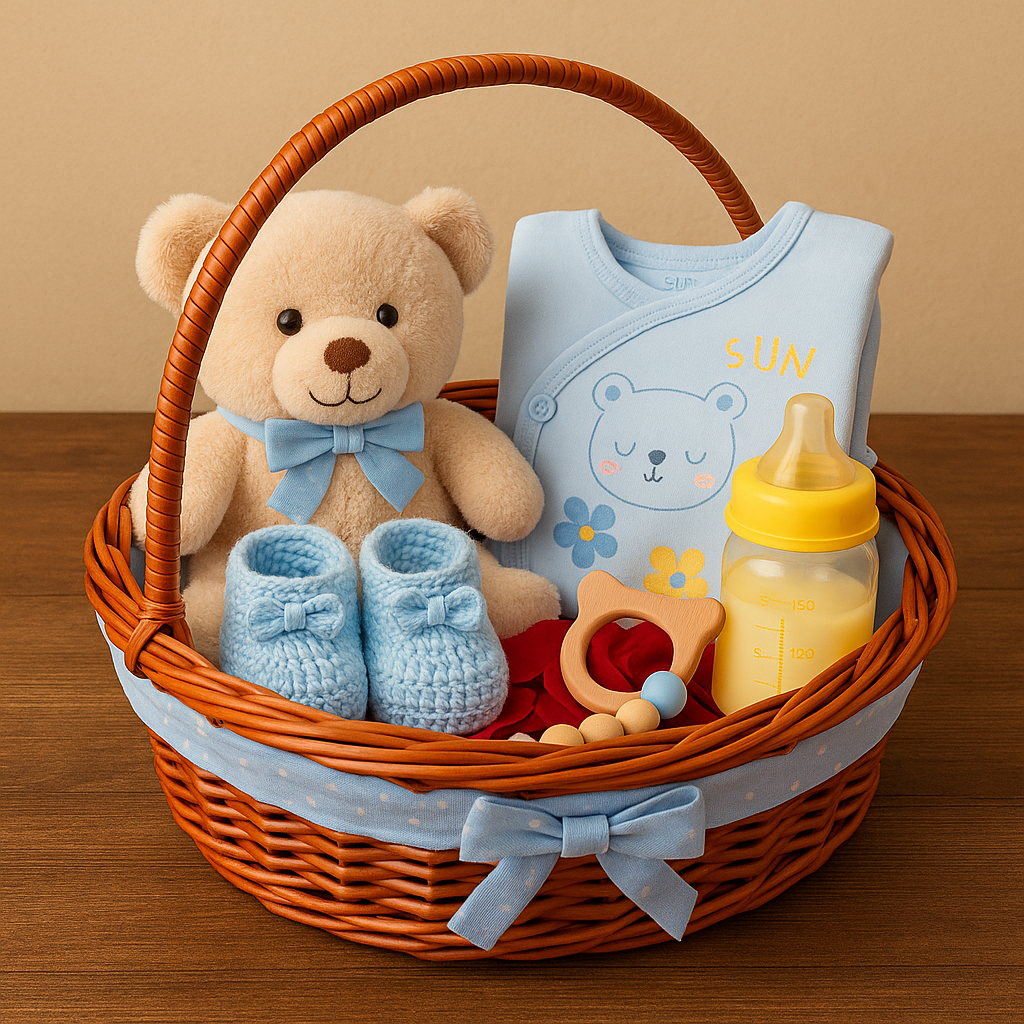 Cane Square Basket with Handle - 38 cm