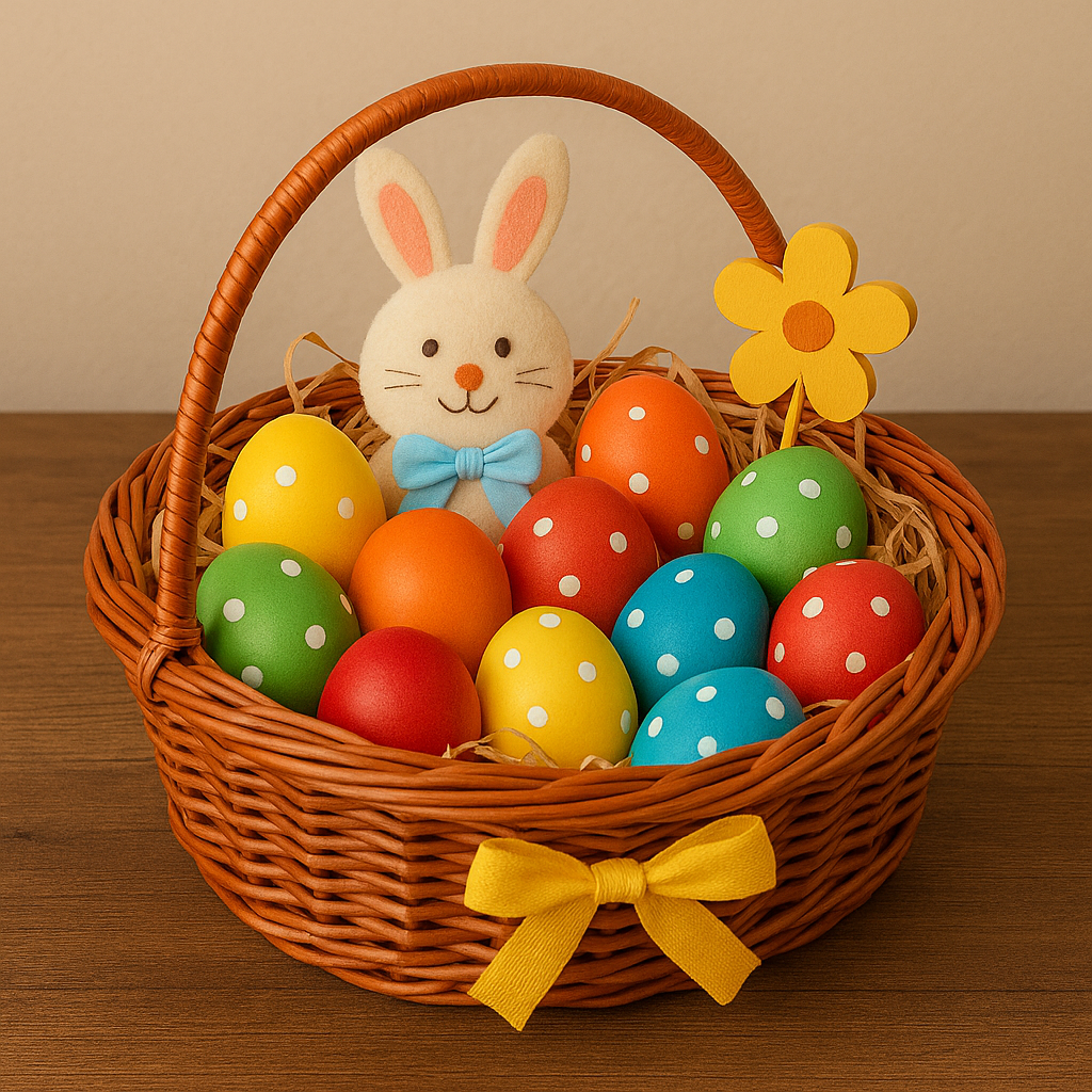 Cane Square Basket with Handle - 38 cm