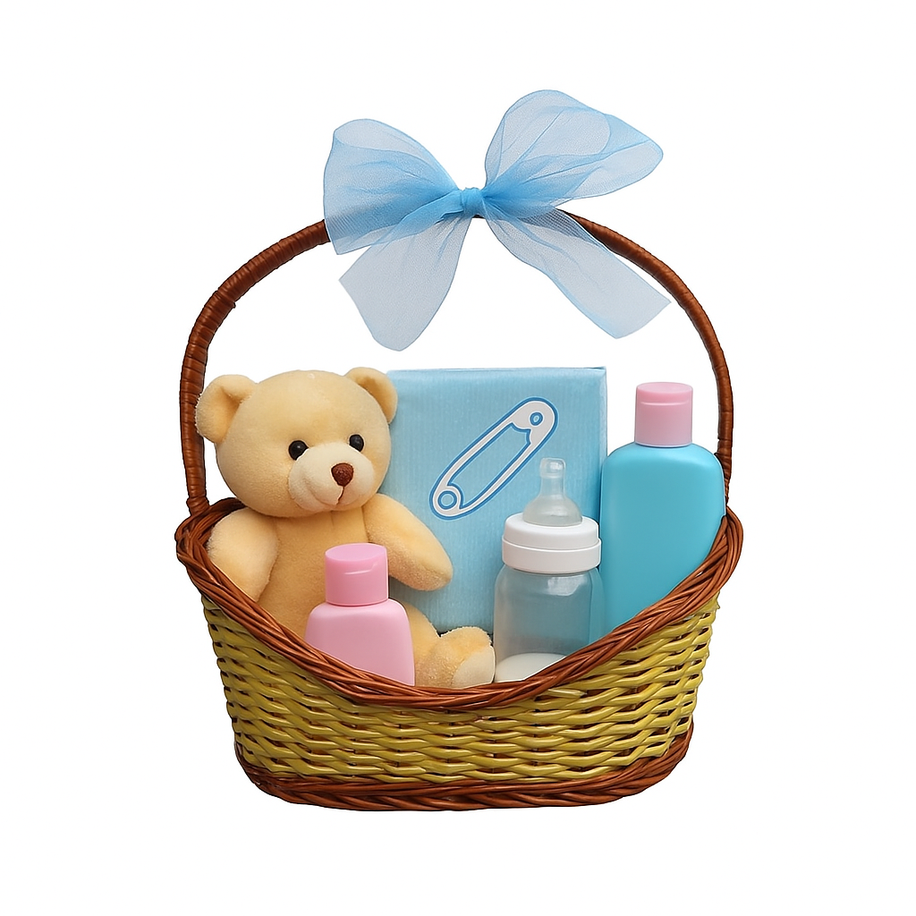 Cane Boat Basket with Handle - 34 cm