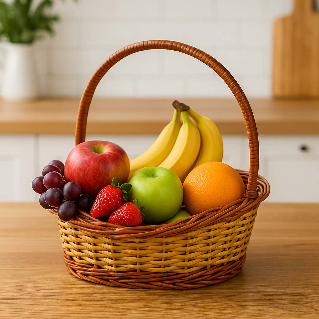 Cane Boat Basket with Handle - 30 cm