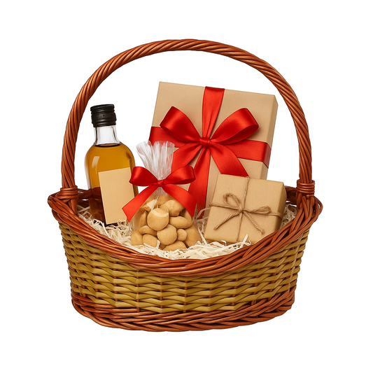 Cane Boat Basket with Handle - 30 cm