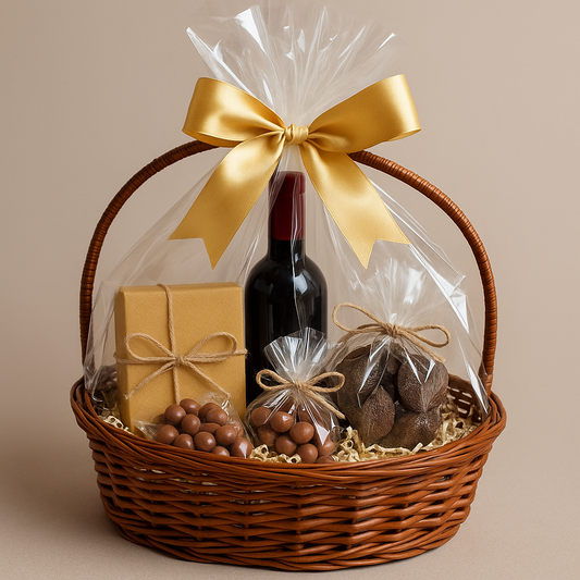 Cane Oval Basket with Handle - 36 cm X 26 cm