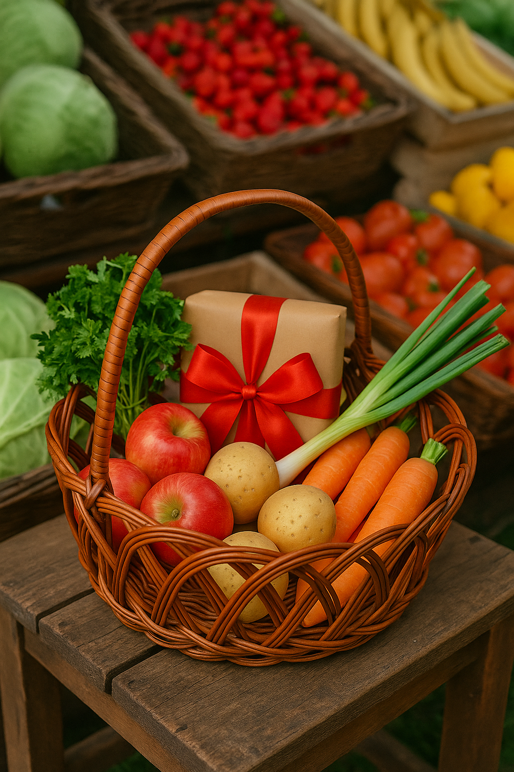 Cane Jally Oval Basket with Handle - 30 cm X 22 cm