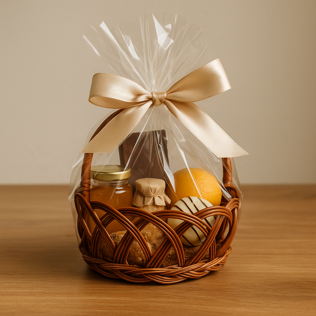 Cane Jally Round Basket with Medium Handle - 20 cm